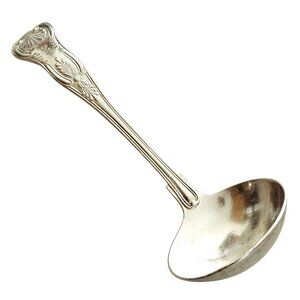 80s Reed Barton Kings Gravy Ladle Silverplate USN Captains tableware USA Navy